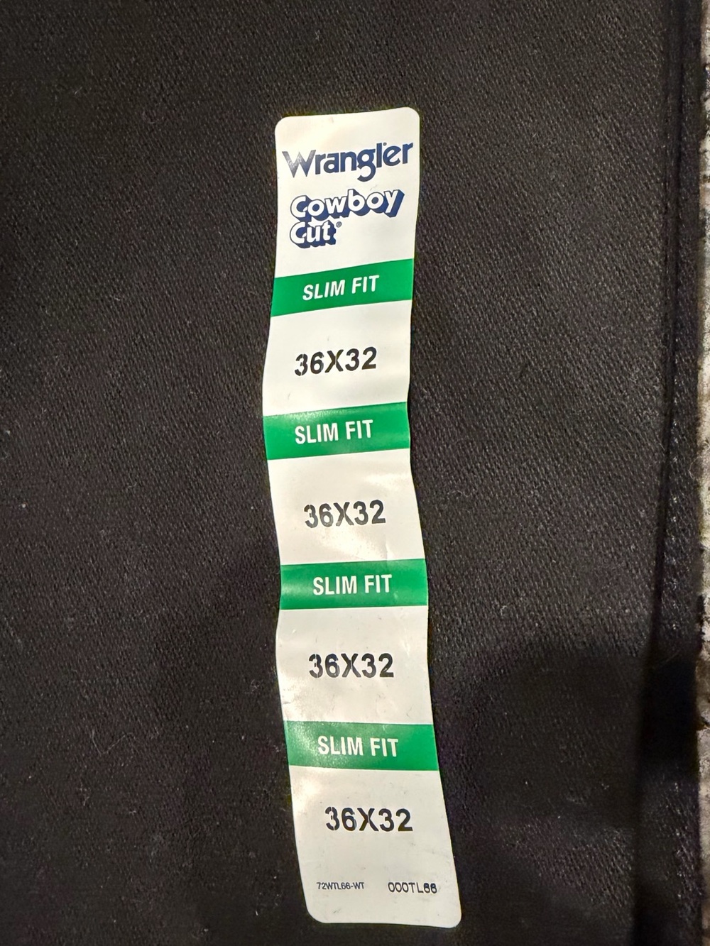 Wrangler Yellow and Green Cowboy Cut Slim Fit Jeans Tag